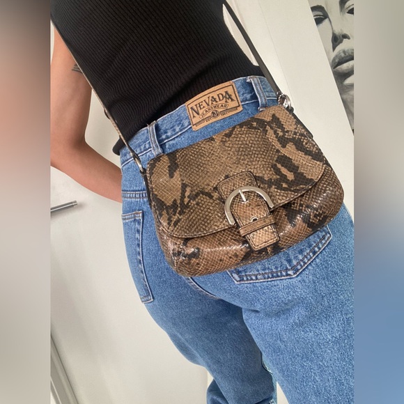 Coach Handbags - Vintage Coach mini leather crossbody, Soho Phython snake print new condition